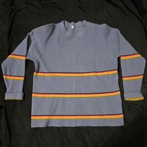 Stylish Women's Crewneck Sweater with Multicolor Stripes